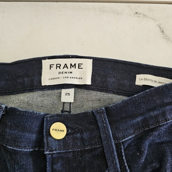 Frame Denim Le Skinny De Jeanne Crop Blue Jeans 25 Preowned - Picture 8 of 8